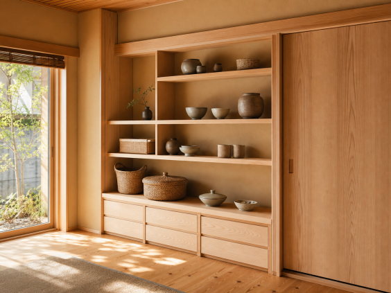 木の造作で、
暮らしになじませる。