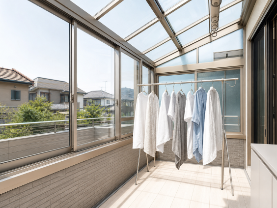 サンルーム化で、
雨でも気にしない暮らし。