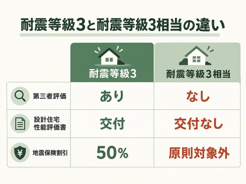 耐震等級3相当と書かれていたが同じものなのか