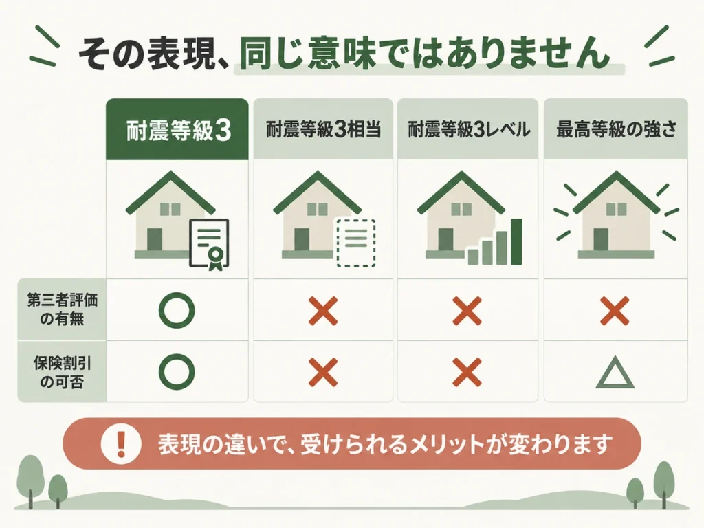 耐震等級3相当という表記をうのみにしない
